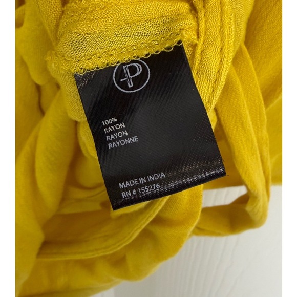 Premme Mustard Yellow Rayon Wrap Crop Top Short Sleeve Marigold Size 0 - Picture 6 of 11